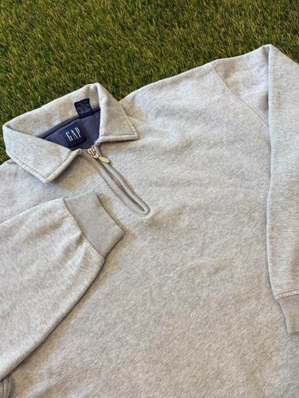 Vintage Gray Gap Quarter Zip Pullover Sweatshirt Size M